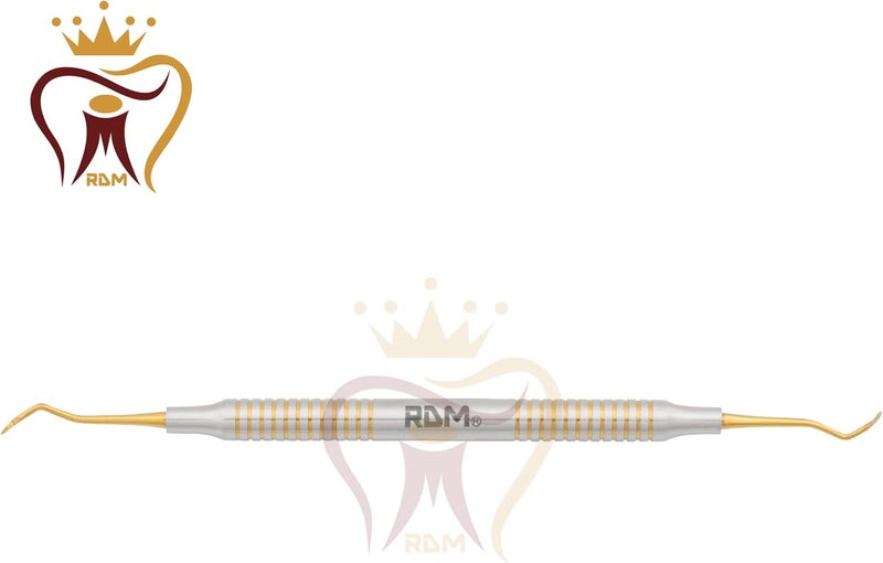 RDM Dental Sickle Scaler 204s Anterior Posterior Implant Periodontic Hollow Handle Instrument (Gold Titanium Coated) - Image 2